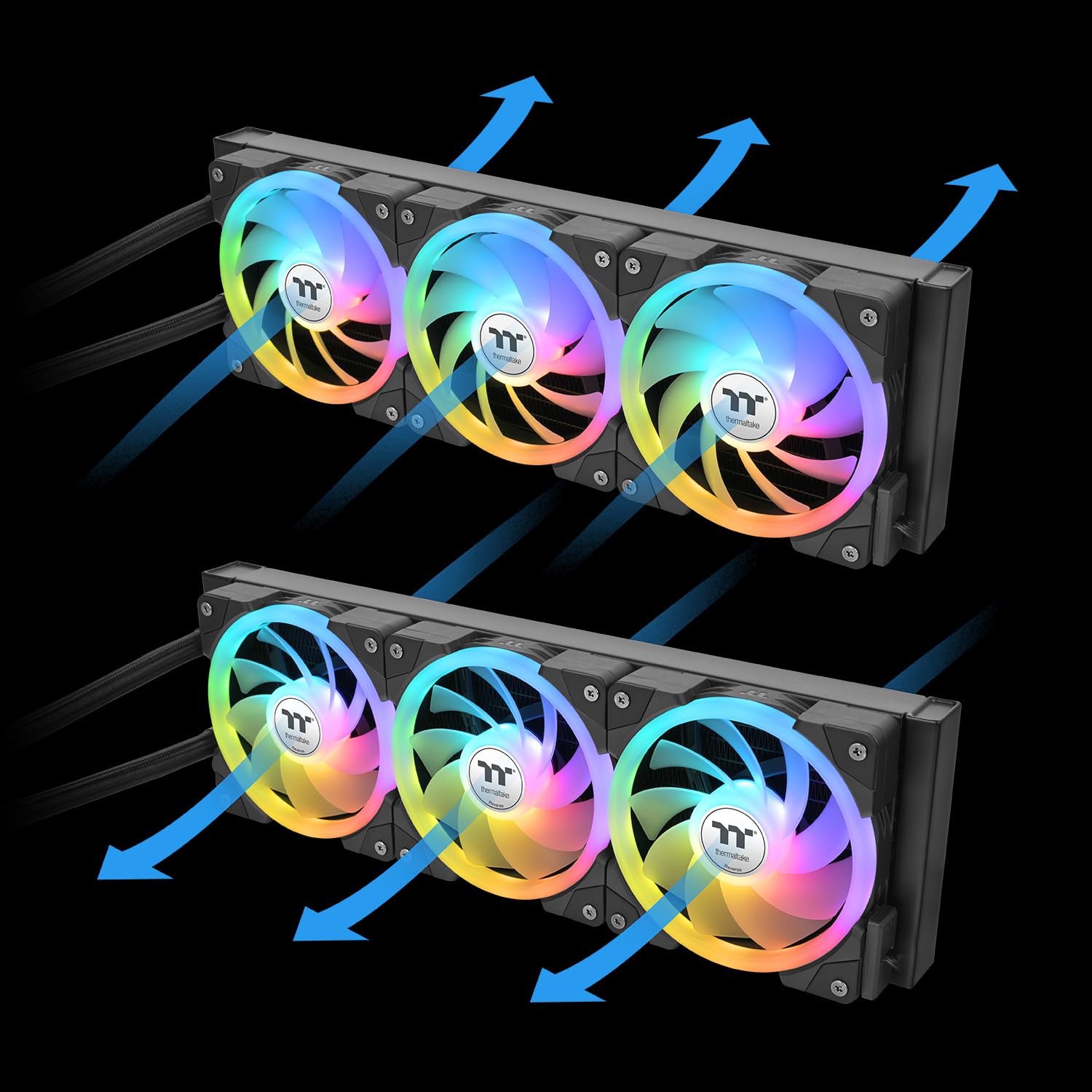 MAGFloe 360 Ultra CPU Liquid Cooler/Intel&AMD Compatible/ 3x120mm 500~2000rpm SWAFAN EX/ 360mm Radiator/MAGForce 2.0/3.95" Square LCD/Swappable Fan Blades/Black/CL-W432-PL12SW-A - Image 3