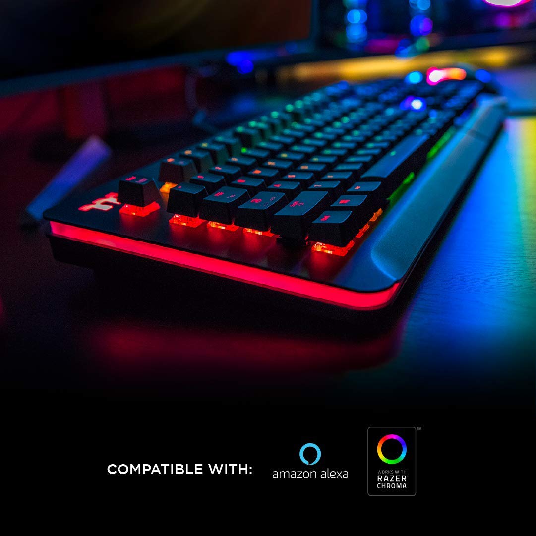 Thermaltake Level 20 RGB Titanium Aluminum Gaming Keyboard Cherry MX Silver Switches, 16.8M Color RGB, 32 color zone options, support Alexa Voice Control, Razer Chroma Sync compatible KB-LVT-SSSRUS-01 - Image 5