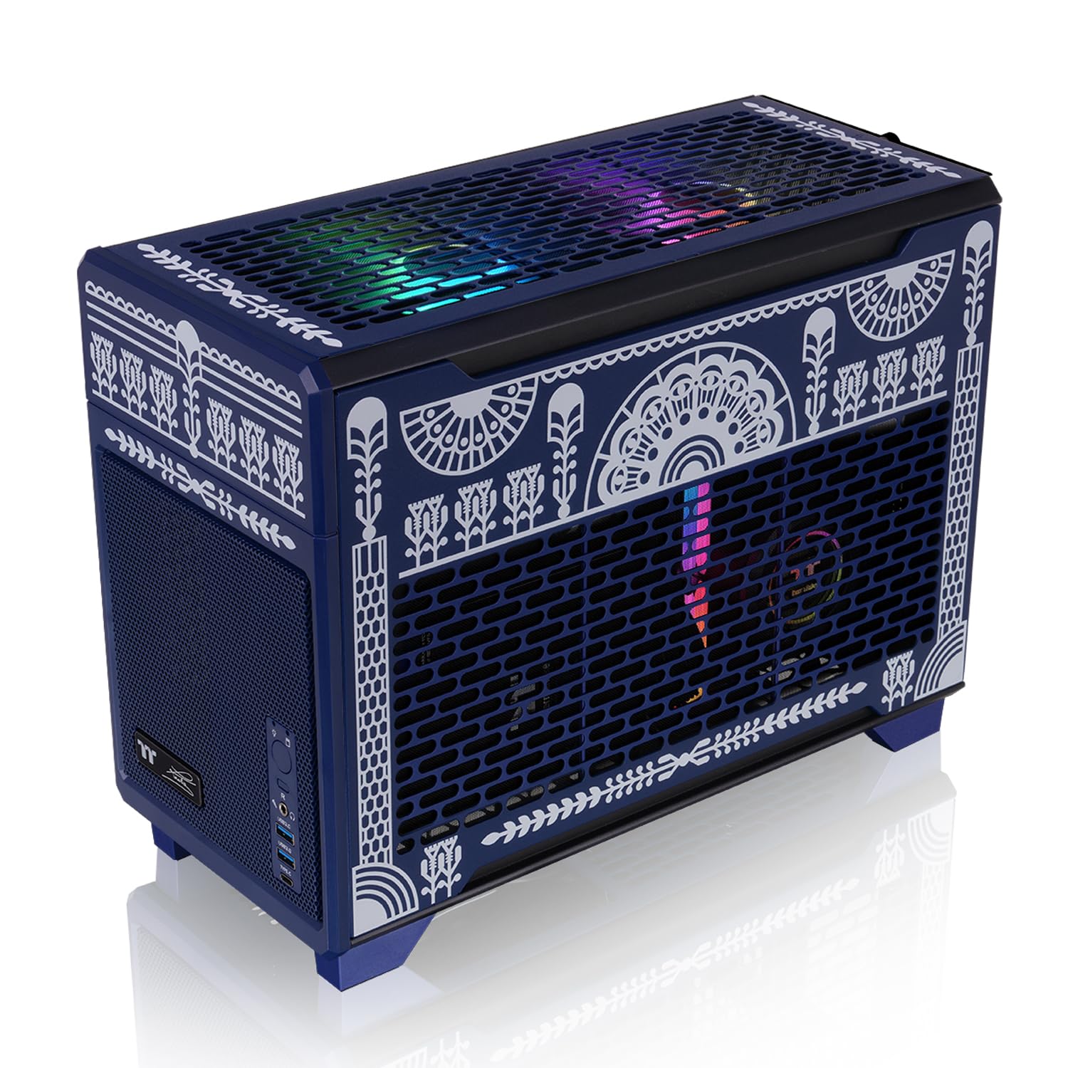 Thermaltake TR100 Koralie Edition; mITX Support; 18.9 Liters; PCIe 4.0 Riser Cable Included; 360mm GPU Clearance; 280mm Radiator Support; Removable PCIe Bracket; Cobalt Blue; CA-11A-00SPNN-AR - Image 3