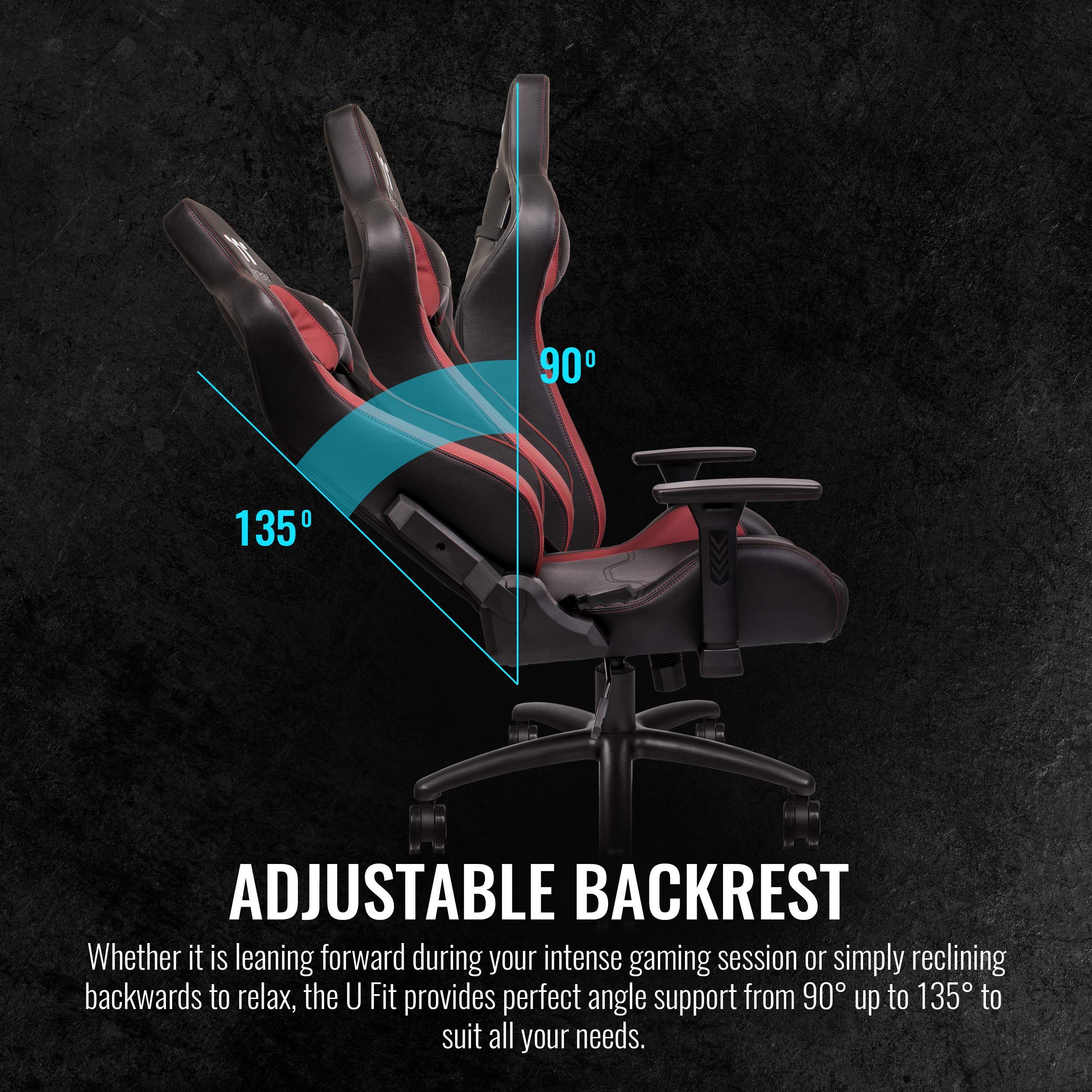 Thermaltake U-Fit Black-Red Gaming Chair GGC-UFT-BRMWDS-01 - Image 6