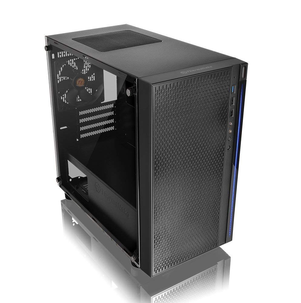 Thermaltake Versa H18 Tempered Glass Black Spcc Micro ATX Mini Tower Gaming Computer Case CA-1J4-00S1WN-01 - Image 3
