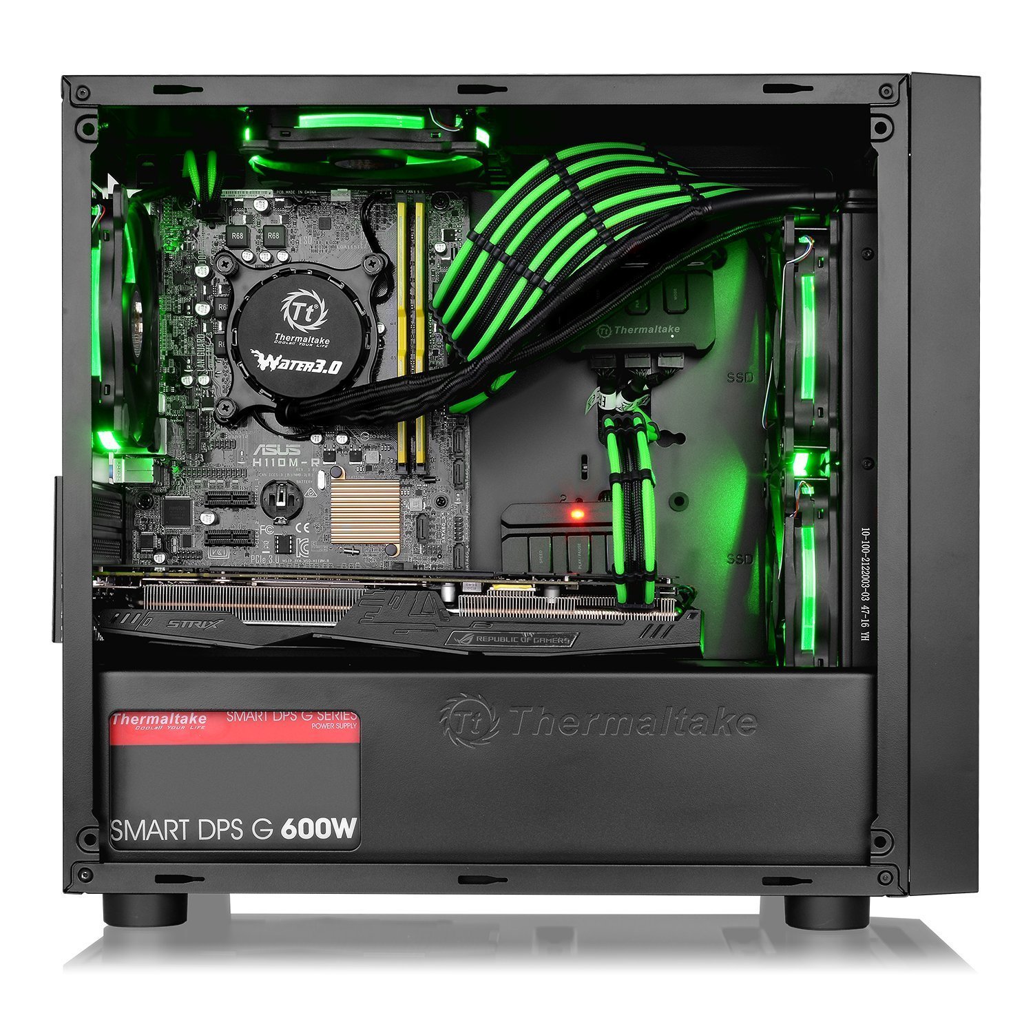 Thermaltake Versa H18 Tempered Glass Black Spcc Micro ATX Mini Tower Gaming Computer Case CA-1J4-00S1WN-01 - Image 6